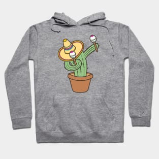 Dabbing Cactus Cartoon Playing Maraca Cinco de Mayo Hoodie